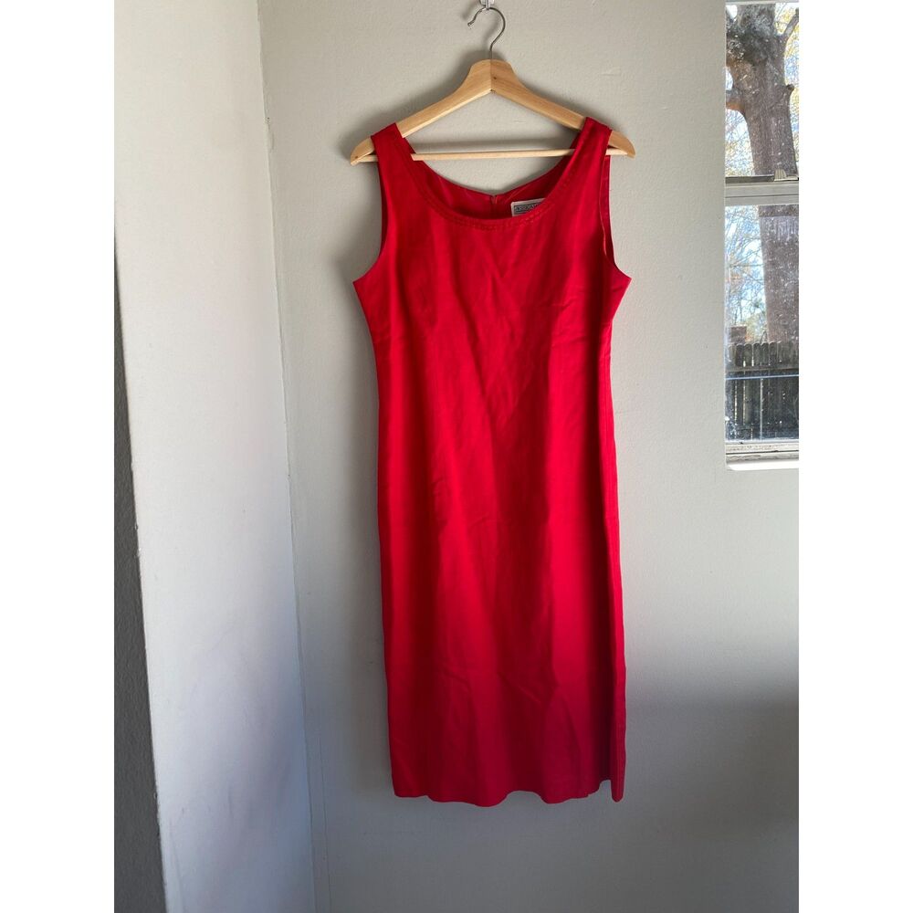 Jessica Howard Dress size10 Red Sleeveless Linen Blend